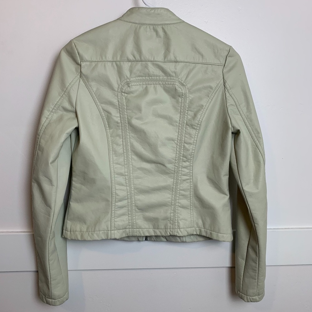 j2 Jou Jou Cream Faux Vegan Leather Jacket - Picture 2 of 9